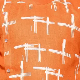 BAESD Boys Abstract Printed Band Collar Kurta With Pyjamas image 3