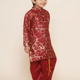Sethukrishna Boys Abstract Printed Kurta with Dhoti Pants image 3