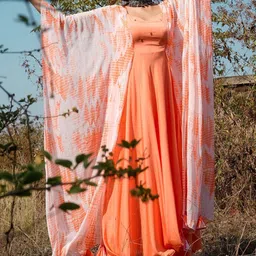 Thread & Button Peach-Coloured Kaftan Maxi Dress image 3