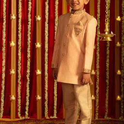 VASTRAMAY Self-Design Sherwani Set image 5