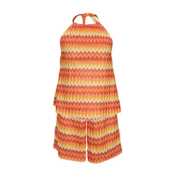 Dash and Dot Printed Halter Neck Top With Shorts image 3