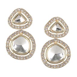 Priyaasi Gold-Plated Round Polki Kundan-Studded & Beaded Jewellery Set image 4