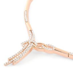 AMI Rose Gold-Plated Cubic Zirconia-Studded Jewellery Set image 4