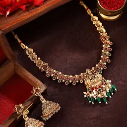 Priyaasi Gold-Plated Stone-Studded  Jewellery Set-25