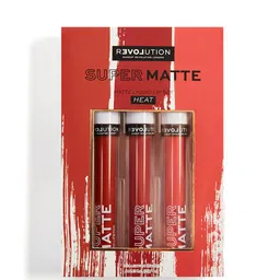 Makeup Revolution London Set of 3 Relove Supermatte Liquid Lip Set  4 ml Each - Heat-56