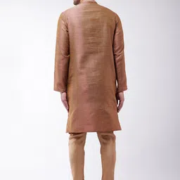 VASTRAMAY Woven Design Mandarin Collar Straight Kurta With Churidar image 4