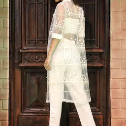 QISSA Self Design Top With Trouser & Shrug image 4
