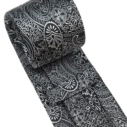 AXLON Men Pasiley Woven Design Tie With Pocket Square, Tie Clip & Flower Pin image 3