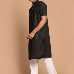 VASTRAMAY Men Solid Regular Kurta with Pyjamas image 5