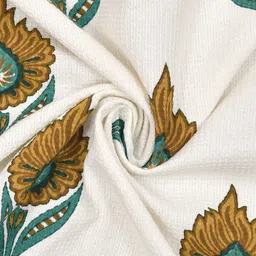 MAFATLAL 3-Pcs White & Yellow Printed 250 GSM Pure Cotton Towel Set image 2
