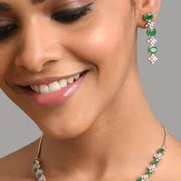 Fida Rose Gold Plated AD Studded Jewellery Set-31
