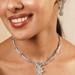 Fida Silver-Plated AD-Studded Jewellery Set-31