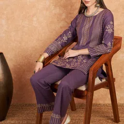 Sangria Woven Design Co-ord Set-21