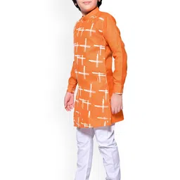 BAESD Boys Abstract Printed Band Collar Kurta With Pyjamas image 2