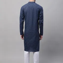 Jompers Geometric Pattern Woven Design Regular Pure Cotton Kurta with Pyjamas image 4