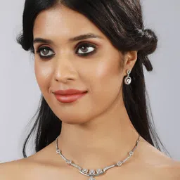 Anouk Silver-Plated & AD Studded Jewellery Set-24