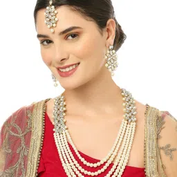 OOMPH Kundan-Studded & Artificial Beaded Jadau Jewellery Set-13
