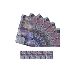 Kuber Industries Blue 12-Pieces Printed Table Placemat & Coasters Set image 4