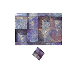 Kuber Industries Blue 12-Pieces Printed Table Placemat & Coasters Set image 5