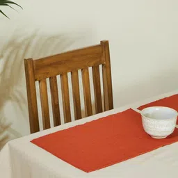 Fabindia Red 6 Pieces Self Design Cotton Woven Table Mat-27