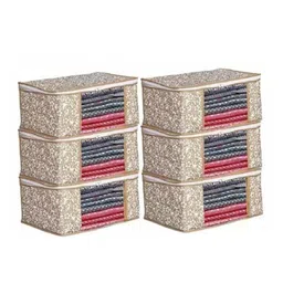 Perpetual Brown 6 Pieces Non- Woven Saree Cover With Transparent Window-8