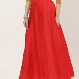 Studio Shringaar Red Skirt with Zari Border image 3