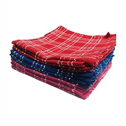Homerz 5Pcs Red Checked Cotton Kitchen Towels-10
