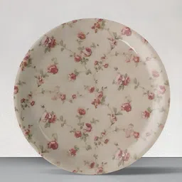 nestroots White & Pink Dainty Floral Printed Ceramic Wall Plate-19