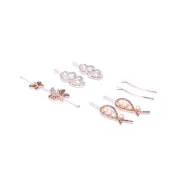 Kord Store Women Rose Gold Hair Accessory Set of-13