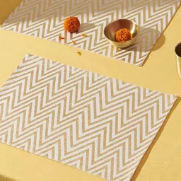 Chumbak White 2 Pieces Classic Chevron Rectangular Table Placemats-image-95