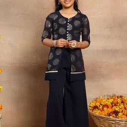 Miss Indya Girls Floral Printed Regular Kurta with Trousers-image-28