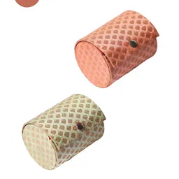 RR Crafts Set of 2 Peach & Green Printed Bangle Case Organisers image 4