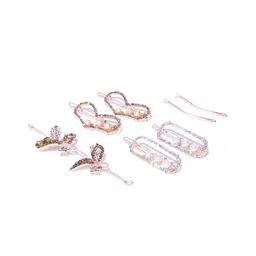 Kord Store Women Rose Gold Hair Accessory Set of 3-23