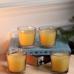Dhrohar Scented Arabian Mystique 4 Pieces Yellow Coffee Ivory Votive Candles-15