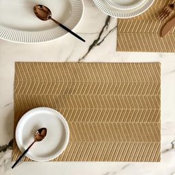 Mason Home 6-Pcs Textured Rectangular Heat Resistant Chevron Table Mats-16