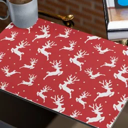 THEYAYACAFE Red & White Printed Cotton Table Placemats With Runners image 3