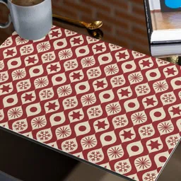 THEYAYACAFE Green & Red Geometric Cotton Table Placemats With Table Runners image 3