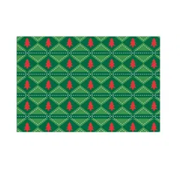 THEYAYACAFE Green & Red 7 Pieces Geometric Tablemats & Table Runner image 4