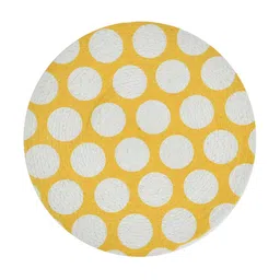 HOMADORN  Yellow & White 6 Pcs Geometric Round Table Placemats image 5