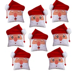 Indigifts Set Of 8 Decoration Reversible Santa Soft Toys image 5
