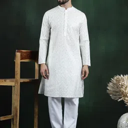 SOJANYA LUXE Floral Embroidered Regular Thread Work Kurta with Pyjamas-picture-15