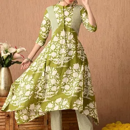 Dipani Women Floral Printed Regular Pure Cotton Kurta with Trousers & With Dupatta-picture-21