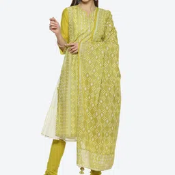 Biba Women Ethnic Motifs Printed Kurta with Churidar & With Dupatta-image-59