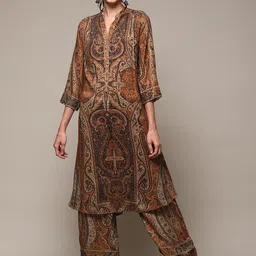 Biba Paisley Printed Straight Kurta with Palazzos-image-74
