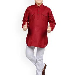 BAESD Boys Shirt Collar Pathani Kurta with Pyjama-16