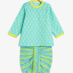 Campana Boys Ethnic Motifs Printed Pure Cotton Straight Kurta With Dhoti Pants-image-27