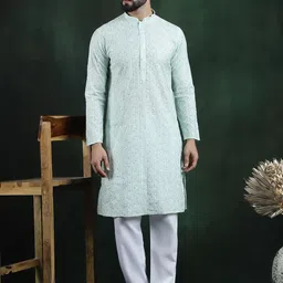 SOJANYA LUXE Floral Embroidered Regular Thread Work Kurta with Pyjamas-picture-16