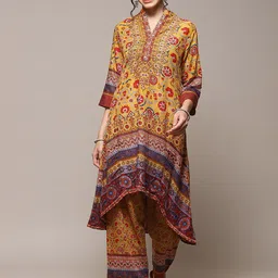 Biba Ethnic Motifs Printed A-Line Kurta With Palazzos-picture-18