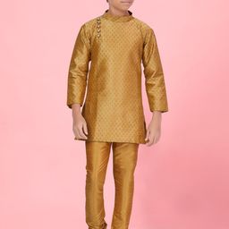 Aarika Boys Ethnic Motifs Printed Regular Pure Silk Kurta with Churidar-image-45