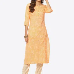 Kurti's by Menka Women Bandhani Printed Pure Cotton Kurta with Pyjamas-picture-29